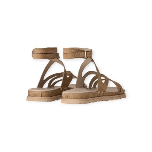 Ugg Goldengaze Embossed Ankle Wrap sandaal in MDSD Musterd Seed voor dames.