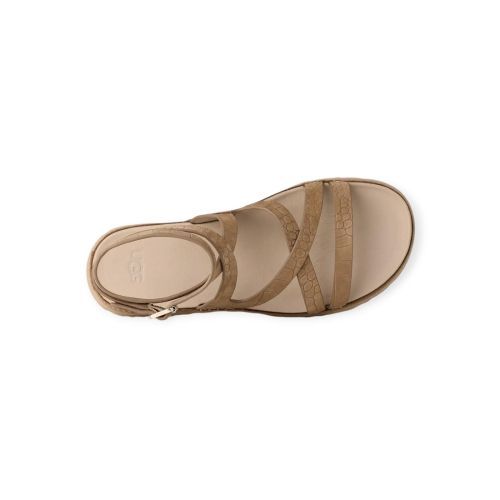 Ugg Goldengaze Embossed Ankle Wrap sandaal in MDSD Musterd Seed voor dames.