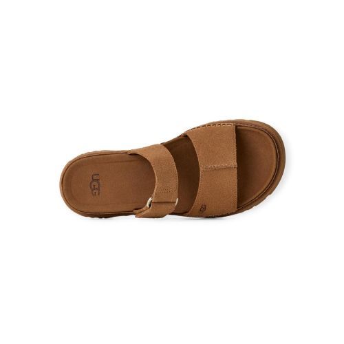 Ugg Goldengaze Slide slipper in chestnut, cognac suède voor dames.