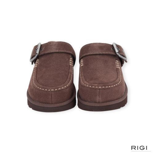 UGG Goldenstar Evelina Clog , pantoffel voor dames in donker bruin, burnt cedar suède. 