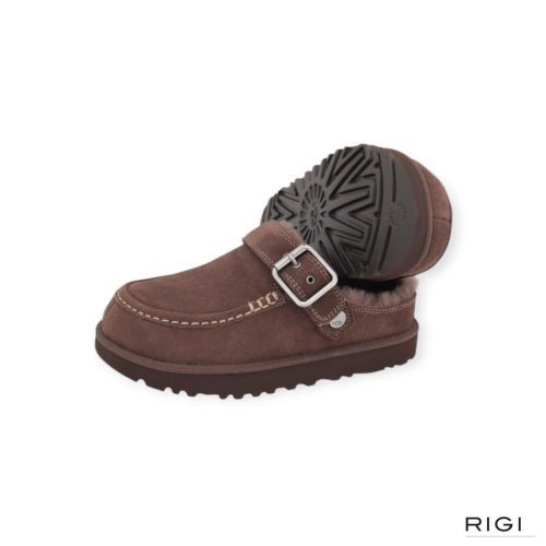 UGG Goldenstar Evelina Clog , pantoffel voor dames in donker bruin, burnt cedar suède. 