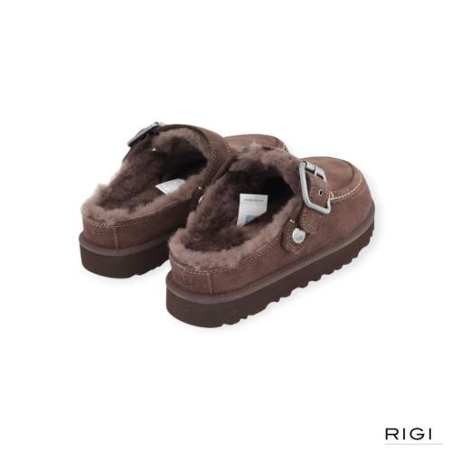 UGG Goldenstar Evelina Clog , pantoffel voor dames in donker bruin, burnt cedar suède. 