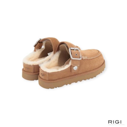 UGG Goldenstar Evelina Clog , pantoffel voor dames in cognac, chestnut suède. 