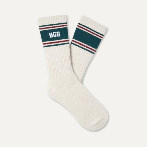 Ugg Jedlyn Varsity Crew 2 pack sokken voor dames in offwit met groen. 