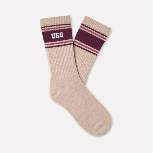 Ugg Jedlyn Varsity Crew 2 pack sokken voor dames in offwit met groen. 