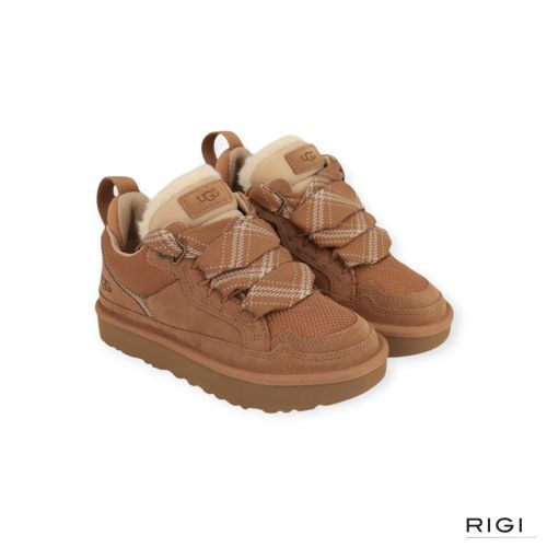 Ugg Lowmel veterschoen in cognac, chestnut suède voor dames. Ugg Lowmel veterschoen in cognac, chestnut suède voor dames.