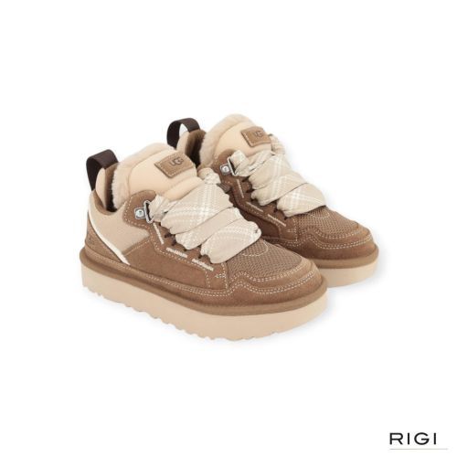 Ugg Lowmel dames sneaker in licht bruin (light bronze) suede.