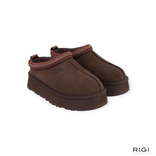 Ugg Tazz II pantoffel voor dames in donkerbruin, dusted cocao suède voor dames. 