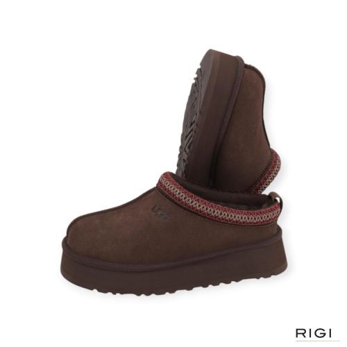 Ugg Tazz II pantoffel voor dames in donkerbruin, dusted cocao suède voor dames. 