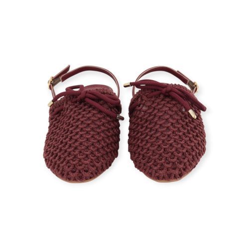 Valentina ballerina in bordeaux geweven leer voor dames. 