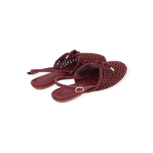 Valentina ballerina in bordeaux geweven leer voor dames. 