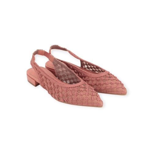 Valentina ballerina in roze geweven leer voor dames. Valentina ballerina in roze geweven leer voor dames.