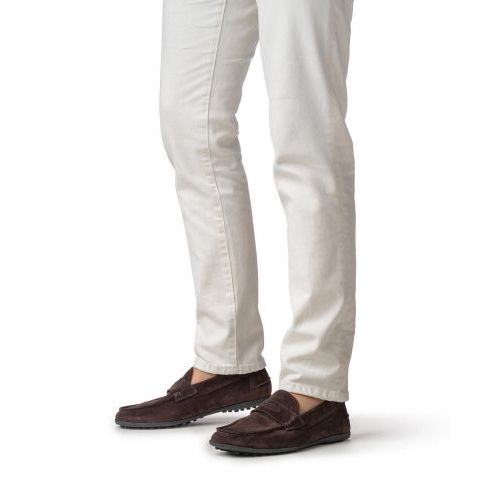 Van Bommel Borga 01.00 mocassin in bruin suède leer voor heren.