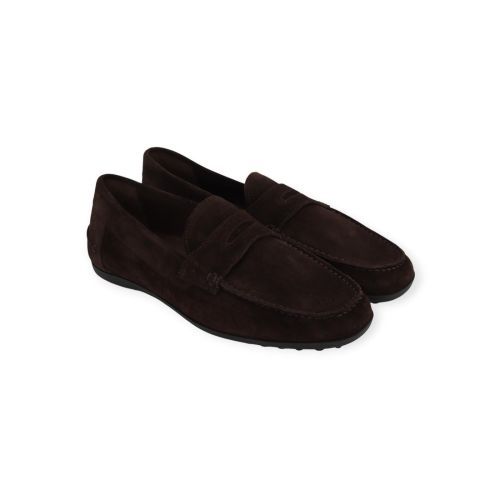 Van Bommel Borga 01.00 mocassin in bruin suède leer voor heren.