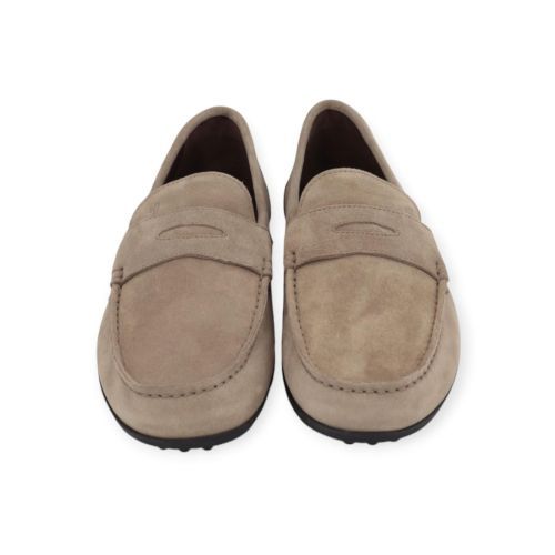 Van Bommel Borga 01.00 mocassin in taupe suède leer voor heren.