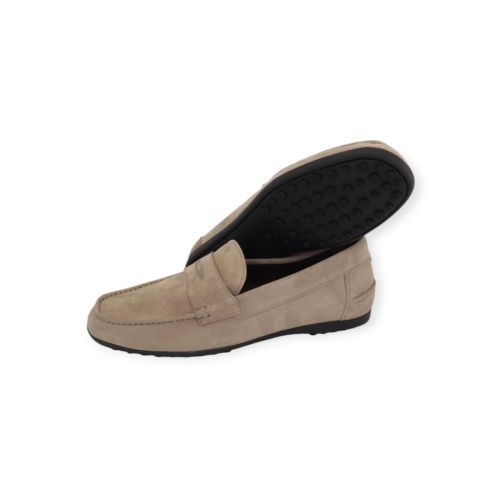 Van Bommel Borga 01.00 mocassin in taupe suède leer voor heren.