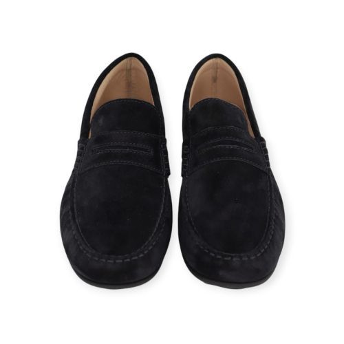 Van Bommel heren mocassin / loafer blauw suede leer.