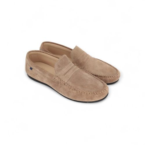 Van Bommel heren mocassin / loafer sand suede leer.