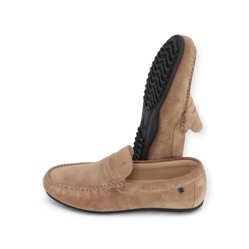 Van Bommel heren mocassin / loafer sand suede leer.