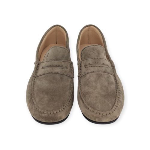 Van Bommel heren mocassin / loafer groen suede leer.