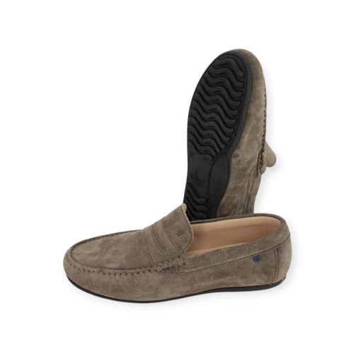 Van Bommel heren mocassin / loafer groen suede leer.