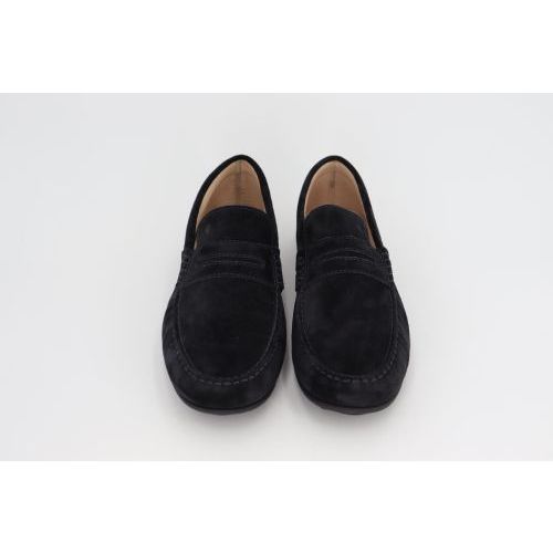 Van Bommel heren mocassin / loafer blauw suede leer.