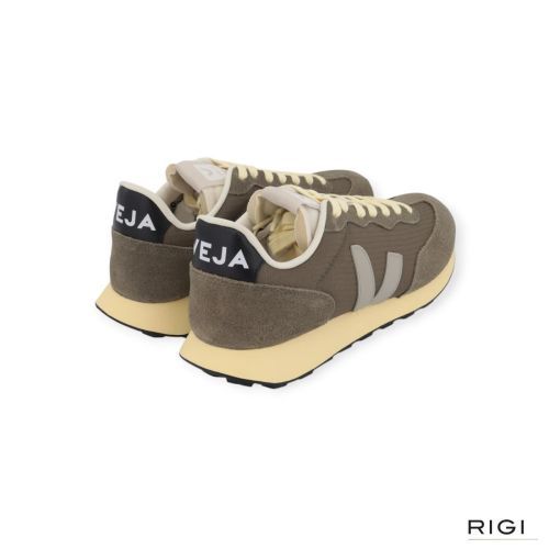 Veja Rio Branco II ripstop in kaki suède, leer voor heren. 