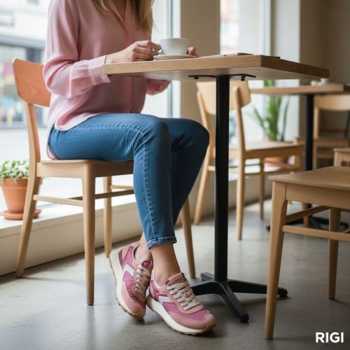 Verbenas Clodette dames sneaker in het roze suede.