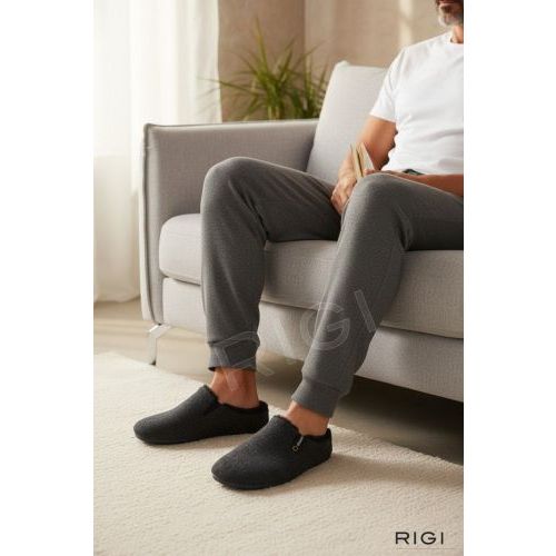 Verbenas Eagle Picos pet tone pantoffel in blauw stof voor heren.