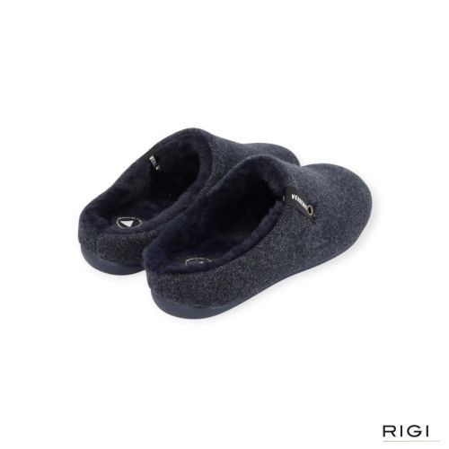 Verbenas Eagle Picos pet tone pantoffel in blauw stof voor heren.