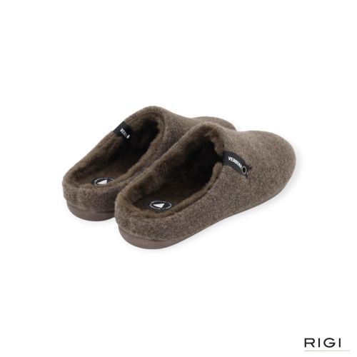 Verbenas Eagle Picos pet tone pantoffel in kaki stof voor heren.