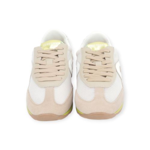 Verbenas Jamaica Herai dames sneaker in beige suede met groen.