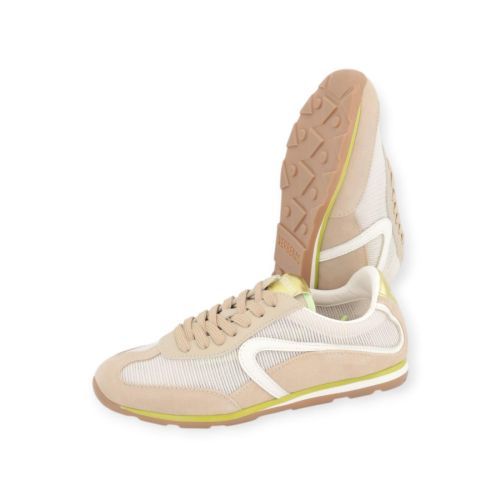 Verbenas Jamaica Herai dames sneaker in beige suede met groen.