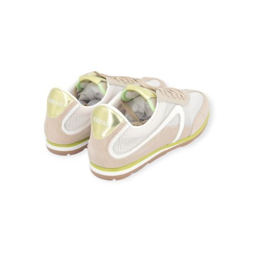 Verbenas Jamaica Herai dames sneaker in beige suede met groen.