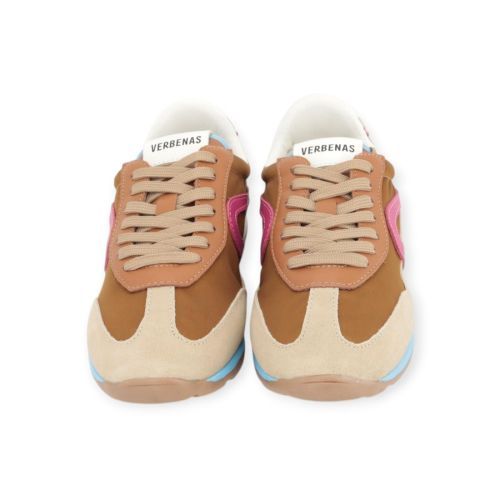 Verbenas Jamaica Pietra dames sneaker in cognac leer met beige suede. Verbenas Jamaica Pietra dames sneaker in cognac leer met beige suede.