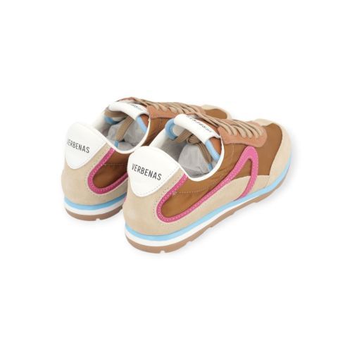 Verbenas Jamaica Pietra dames sneaker in cognac leer met beige suede. Verbenas Jamaica Pietra dames sneaker in cognac leer met beige suede.