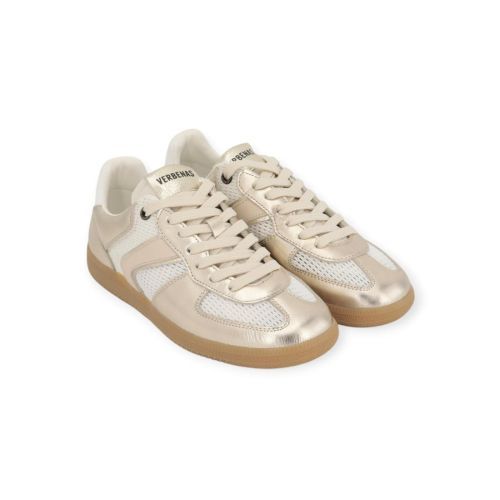 Verbenas Sora Bonete dames sneaker in het goud met wit leer. 