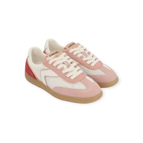 Verbenas Sound Senet dames sneaker in het roze met wit mesh leer.