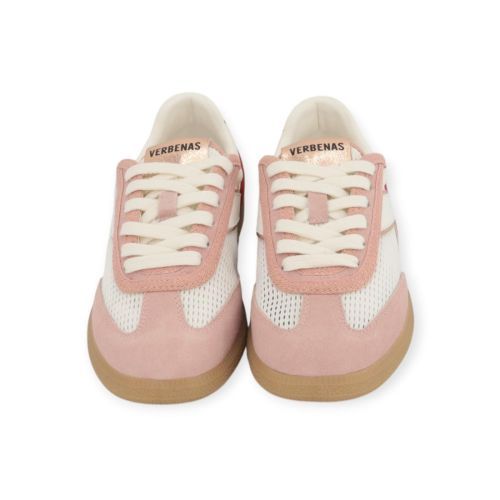 Verbenas Sound Senet dames sneaker in het roze met wit mesh leer.