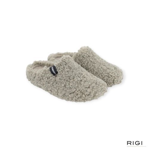 Verbenas York Curly pantoffel in groen wol voor dames. Verbenas York Curly pantoffel in groen wol voor dames.