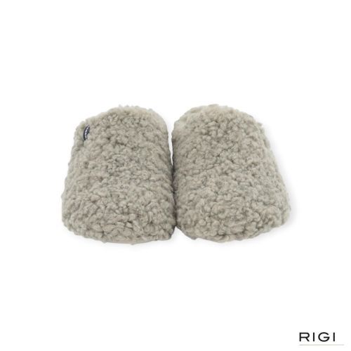 Verbenas York Curly pantoffel in groen wol voor dames. Verbenas York Curly pantoffel in groen wol voor dames.
