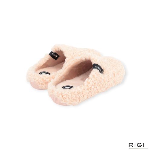 Verbenas York Curly pantoffel in peach, butter wol voor dames. Verbenas York Curly pantoffel in peach, butter wol voor dames.