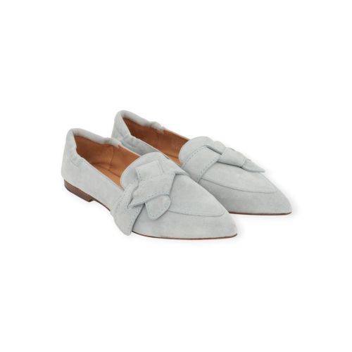 Via Vai Lola Rayne mocassin in lichtblauw suède voor dames.