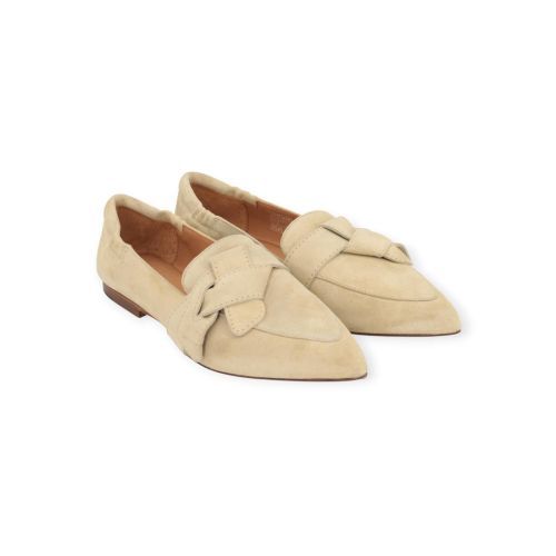 Via Vai Lola Rayne mocassin in lichtgeel suède voor dames.
