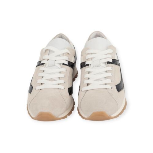 Via Vai Scott Nala dames sneaker in het licht grijs suede en zwart.
