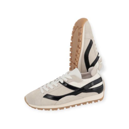 Via Vai Scott Nala dames sneaker in het licht grijs suede en zwart.