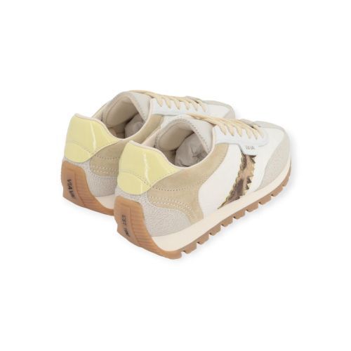 Via Vai Scott Sara dames sneaker in wit met beige leer.