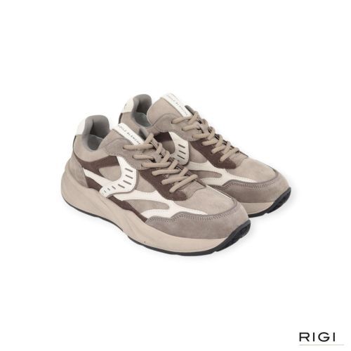 Voile Blanch Club 22 heren sneaker in grijs suede en nylon.
