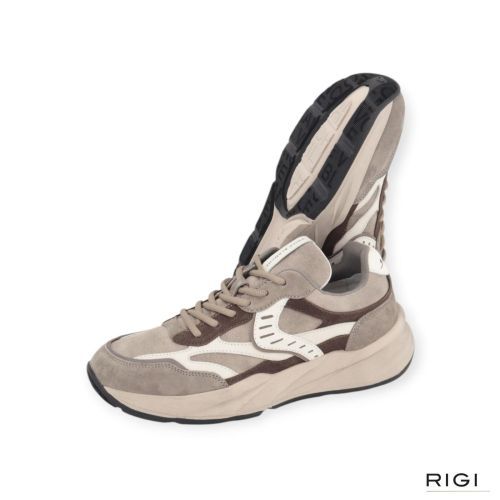 Voile Blanch Club 22 heren sneaker in grijs suede en nylon.