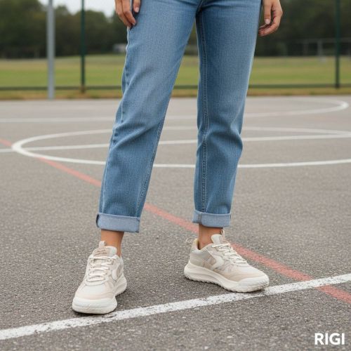 Voile Blanche Club Act sneaker voor dames in off wit suède mesh. 